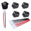 1/4PCs Car Circular Rocker Switches 12V DC Circular Toggle Switch For Motorhomes 2-pin Connector Auto Car Accessories Switches4