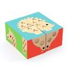 DJECO Touch Basic Wooden Puzzle Cube Puzzle 3D Blocks Picture Stacking Blocks Animals Educational Toy Montessori Educational Puzzle for Year Old Boys