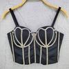Barcode Chain Strapless Tank Top with A Classic Retro Solid Color Design Slimming and Stylish Outerwear Women's Strapless Top Camis & Tank Tops