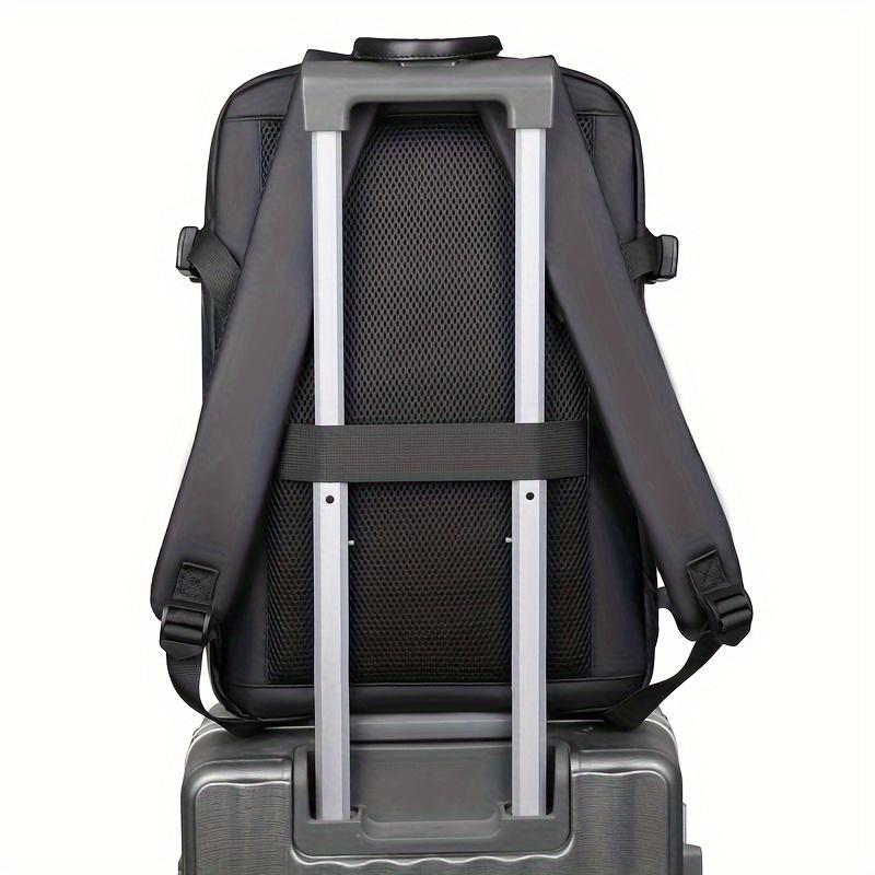 Large Solid Color Oxford Business Backpack - Spacious Commuter Bag with Waterproof Laptop Compartment