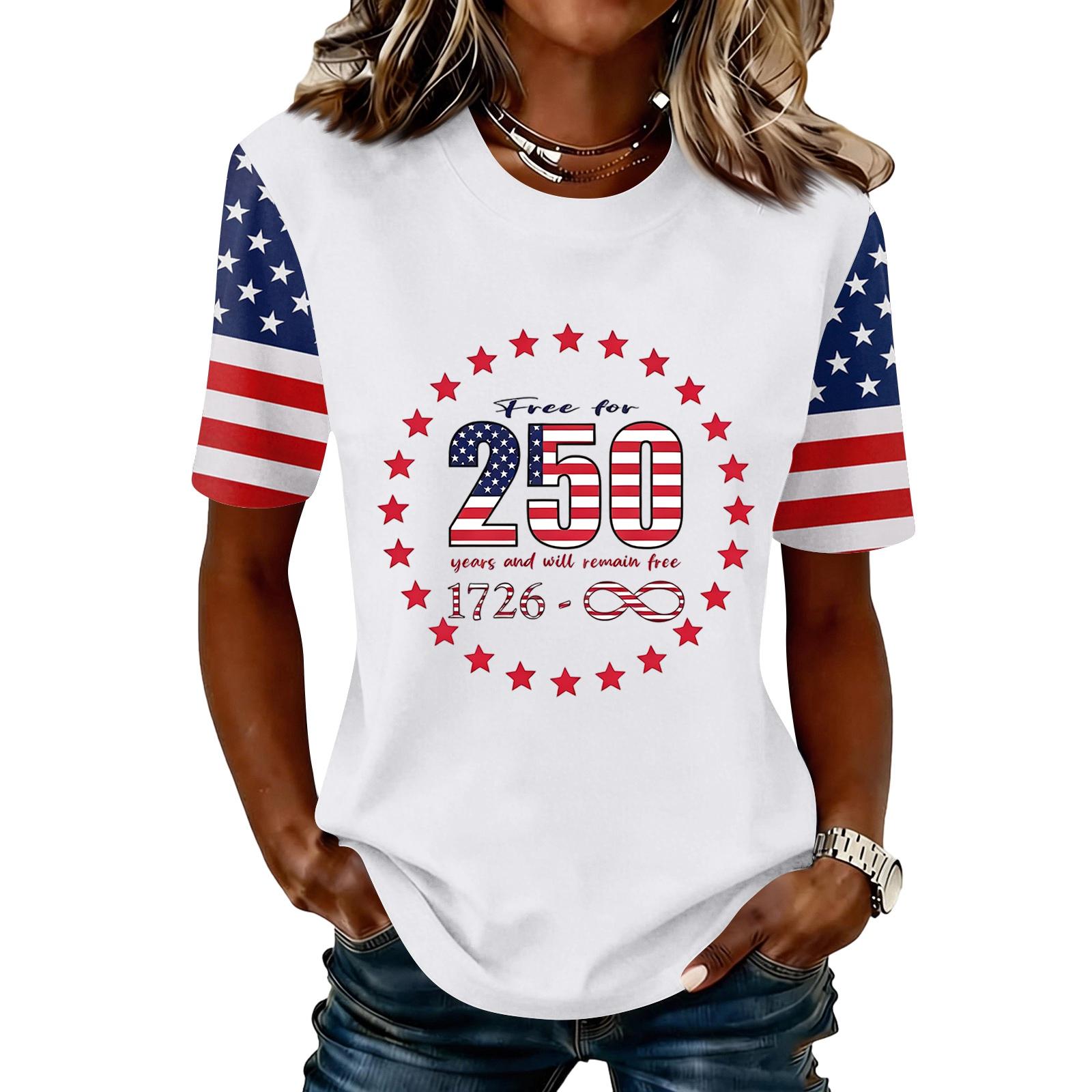 

Women s Fashionable Casual Short Sleeve Print Round Neck Pullover Top XL білий