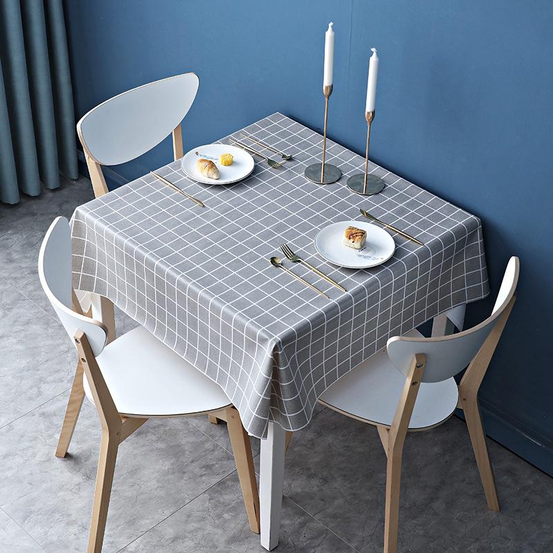 Tablecloth Fabric Waterproof And Oil-Proof Leave-In Light Luxury Square Dining Table Cloth Coffee Table Cloth Pvc Tablecloth Mat