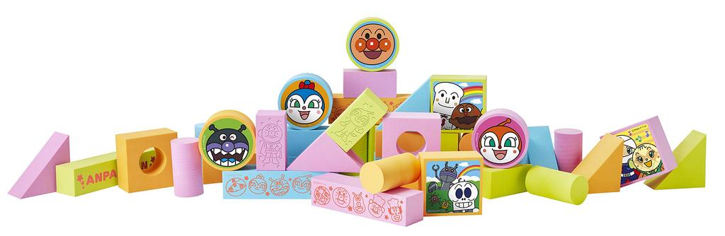 Anpanman Tiché, lehké a měkké bezpečnostní stavební kostky