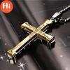 Hi 4 Colors Crystal Cross Pendant Silver Gold Black Stainless Steel Zirconia Jesus Cross Pendant Necklace Jewelry