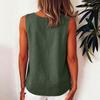 Women's Sleeveless Button-Up Shirt Loose-Fit Vest Top With Single Side Button