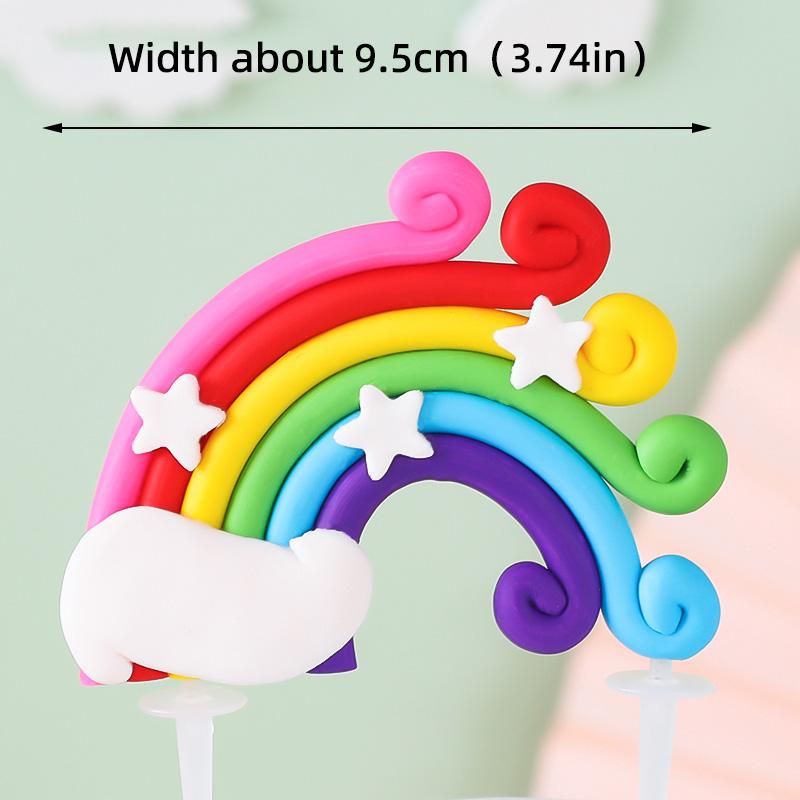 Rainbow Cake Topper Unicorn Birthday Party Decoration Kids Toddlers Birthday Party Happy Birthday Colorfu Rainbow Theme Supplies