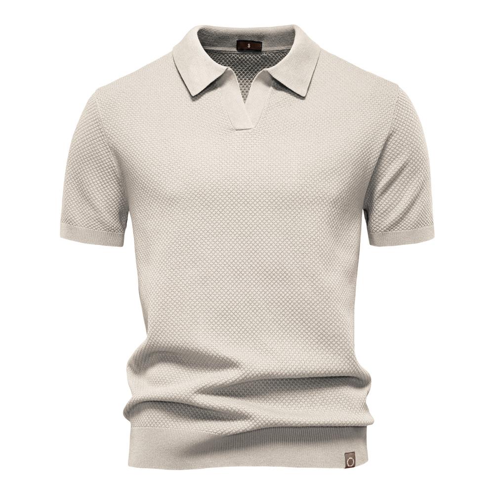 Men's Breathable Polo Shirt Short Sleeve Solid Color Casual Polo Shirts for Men Lightweight Stretch Polo
