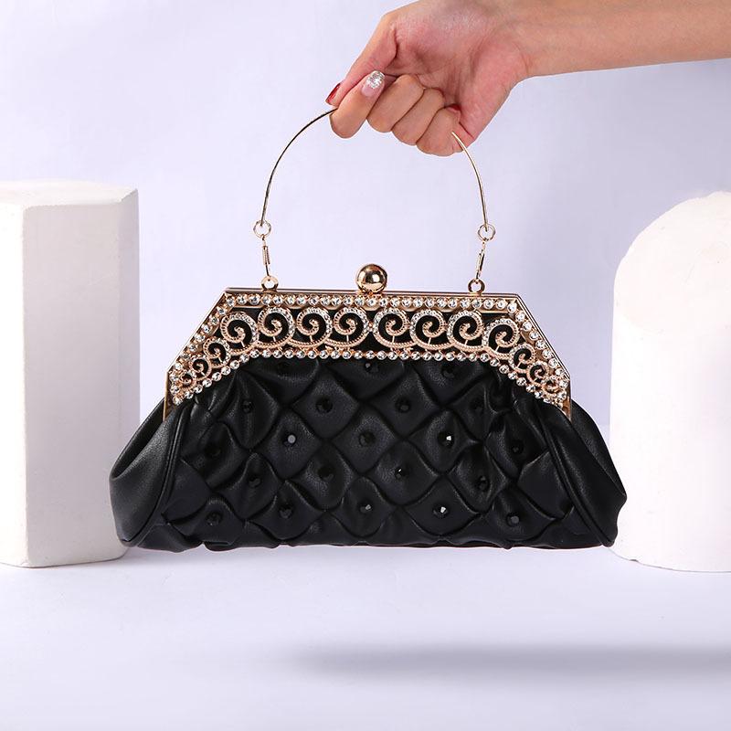 

New dinner bag women s handbag diamond-encrusted banquet clutch bag dress evening bag handbag чёрный