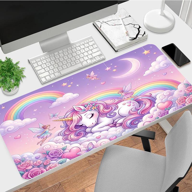 Unicorn Dreams Xl Gaming Mouse Pad Nonslip Rubber Base Stitched Edge Waterproof Desk Mat For Pc Laptop Gamer Office Computer Accessories C927668