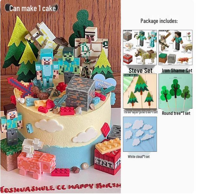 My World Cake Decoration: Steve Figurine for Kids' Birthday Baking & Dress-up