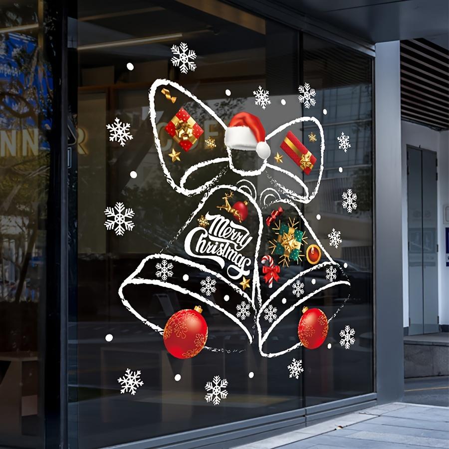 

1pc Christmas decorative window stickers, clock stickers for shopping centers, window shop glass window stickers білий