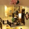Doll House Kit Mini DIY Handmade 3D Puzzle Assembly Building Duplex Apartment Model Toys Home Bedroom Decoration