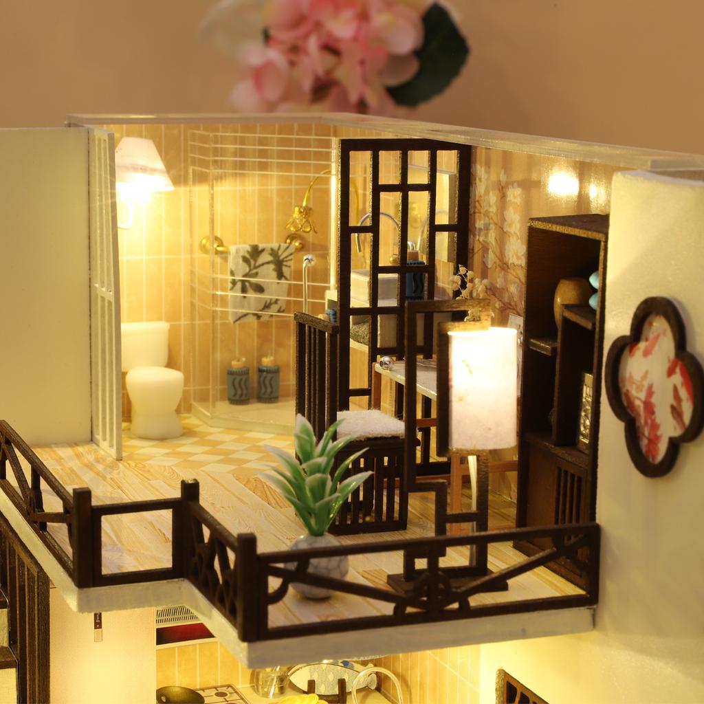 Doll House Kit Mini DIY Handmade 3D Puzzle Assembly Building Duplex Apartment Model Toys Home Bedroom Decoration