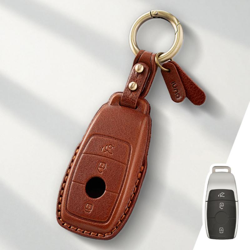 Genuine Leather Protector for Mercedes Benz A C E S G Class CLA GLE GLB GLS AMG Maybach Key Case Cover Fob