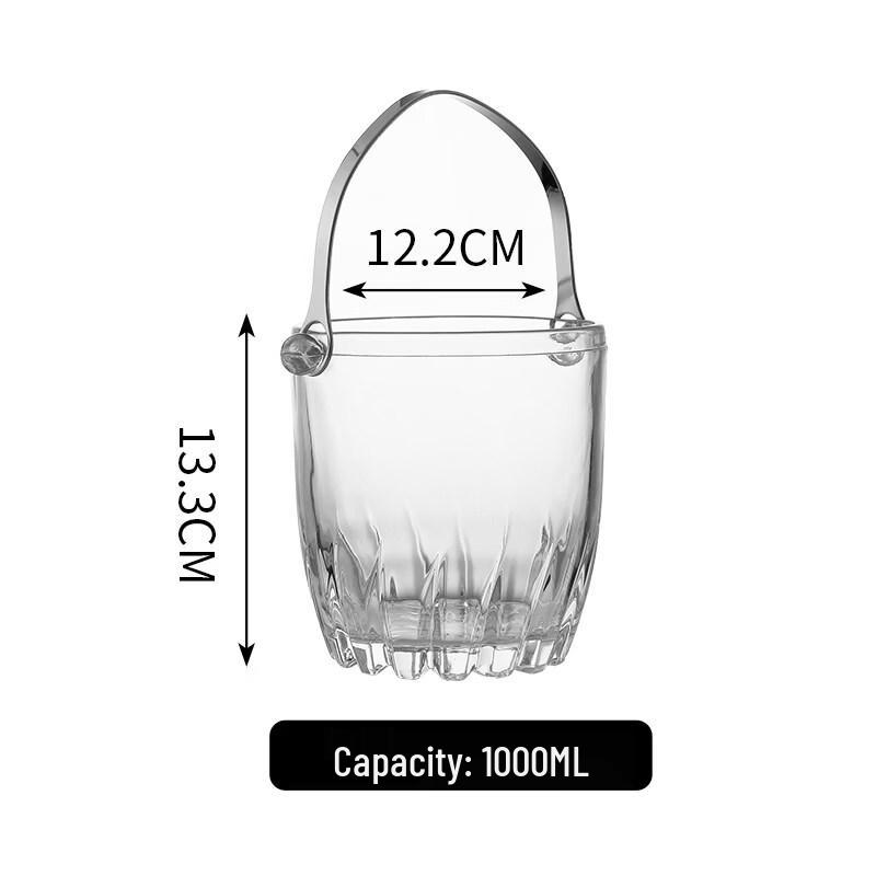 ZISIZ Insulated Glass Ice Bucket