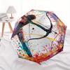 Archery, Abstract Art Automatic folding umbrella  simple eight rib design, bright color pattern, durable iron frame, ideal for travel and ou