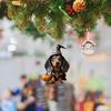Adorable Cartoon Christmas Hat Dog Pumpkin Dachshund Car Hanging Ornament Acrylic
