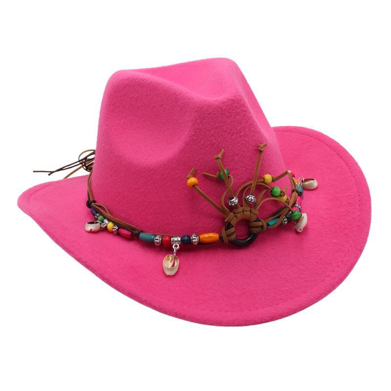 Hot-Selling Western Cowboy Hat Ethnic Style Stage Hat Warped Edge Fedora Hat British European And American Style