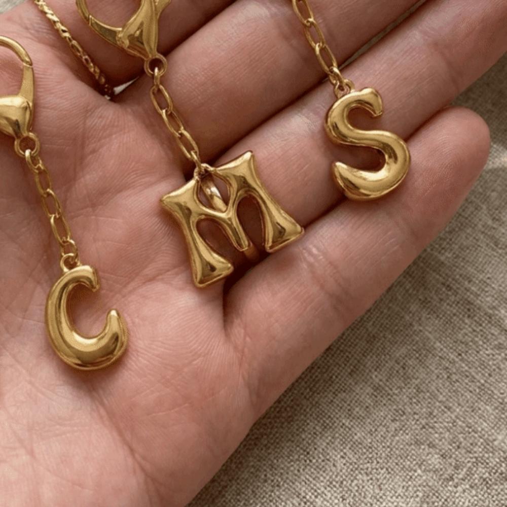 Metal Capital Letter Key Chains Bubble Letter Initial Letter Key Chains Alphabet Key Chains  Women
