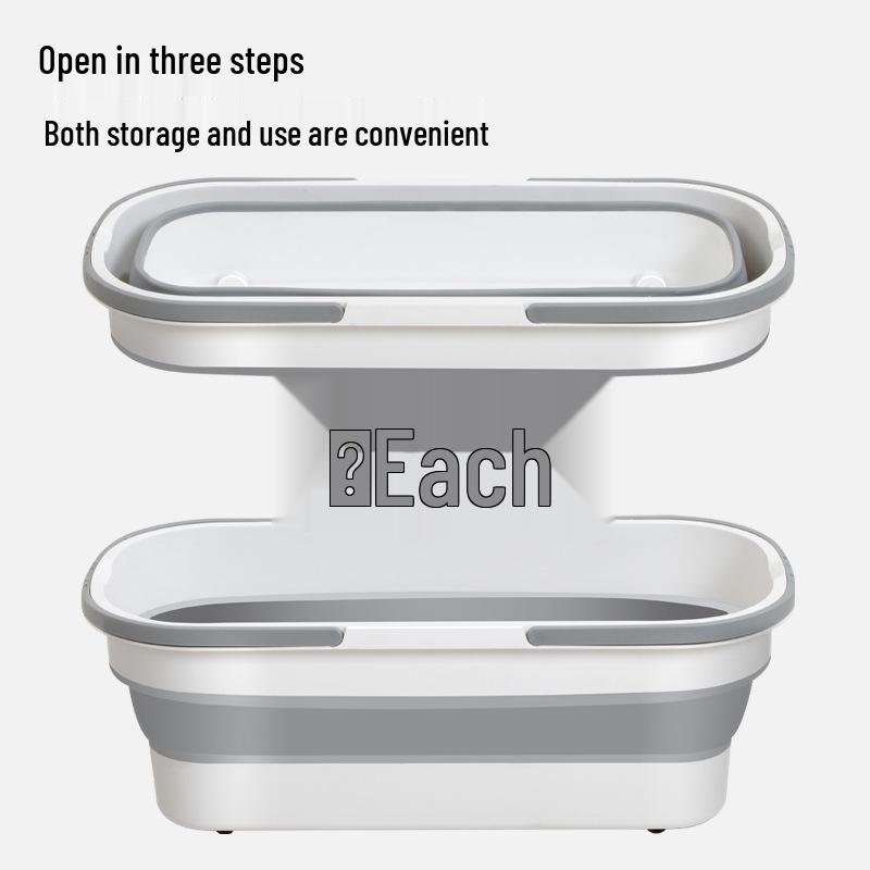 Home Large Silicone Foldable Bucket: Rectangular Mop & Bath Use
