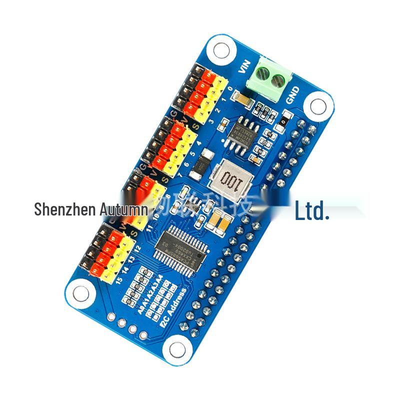 16-Channel PWM Servo Driver Module for Raspberry Pi 4B/3B+/Zero, PCA9685