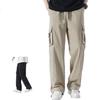 Versatile Cargo Pants for Men, Spring Loose-Fit Athletic Versatile Drawstring Outdoor Casual Pants WX07 Off-White 2XL
