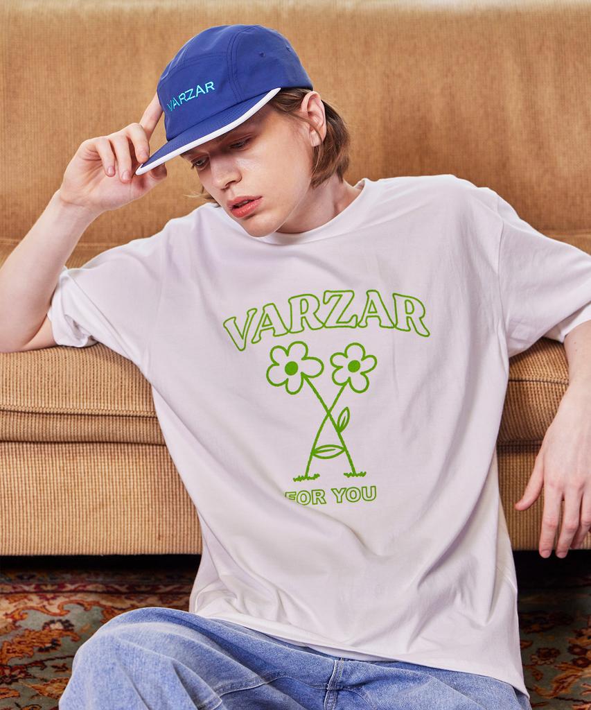 Bajal Flower Short Sleeve T-Shirt White/Green