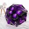 1pc Butterfly Flowers Automatic Open/Close Umbrella with Folding Feature Compact Travel Umbrella, Lightweight Design, for Commuting, Business049