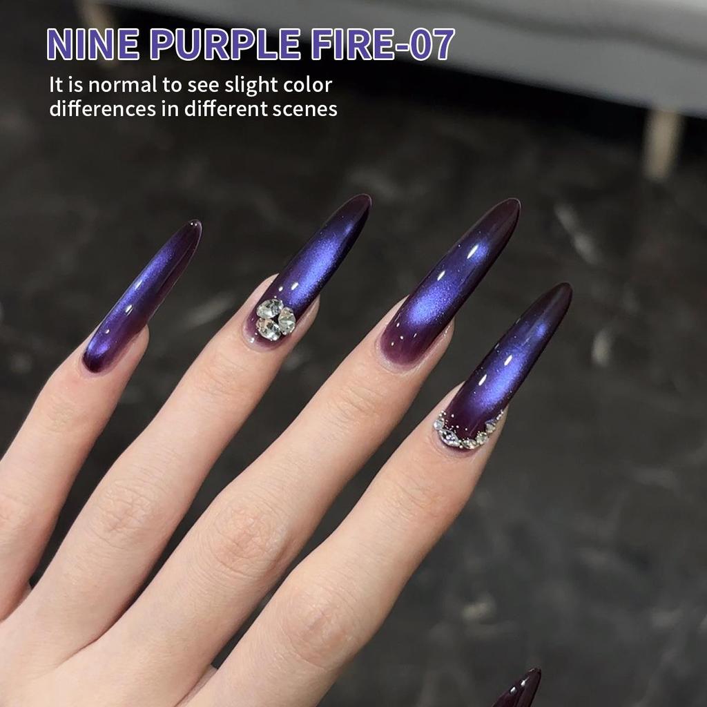 2025 Purple Duo-Chrome Cat Eye Gel Polish – Salon-Quality, Popular Whitening Grape Shade