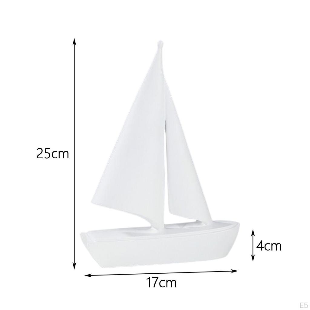 Elegant Sailboat Figurine, Decorative Nautical Art Sculpture for Home Office Decor