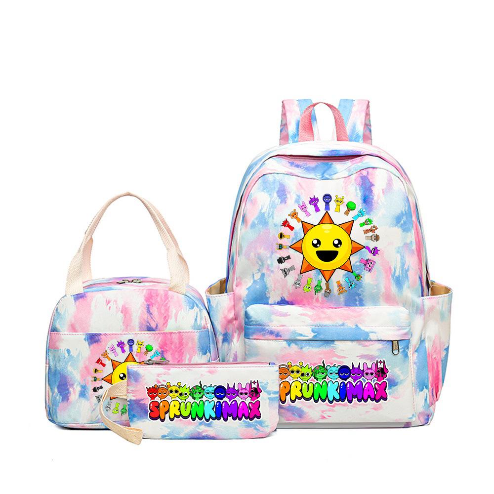Popular Sprunki Rhythm Box Cartoon Elementary School Bag Children's Backpack Backpack Three-piece Set