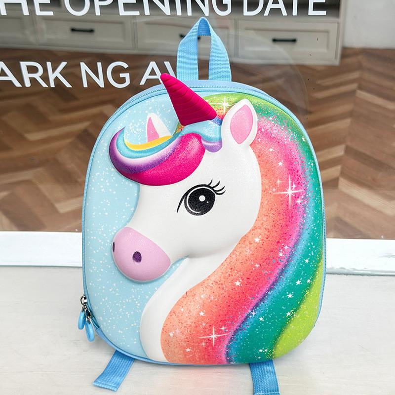 Cartoon Unicorn Eva Kids School Backpack With Glitter Hard Shell For Preschoolers