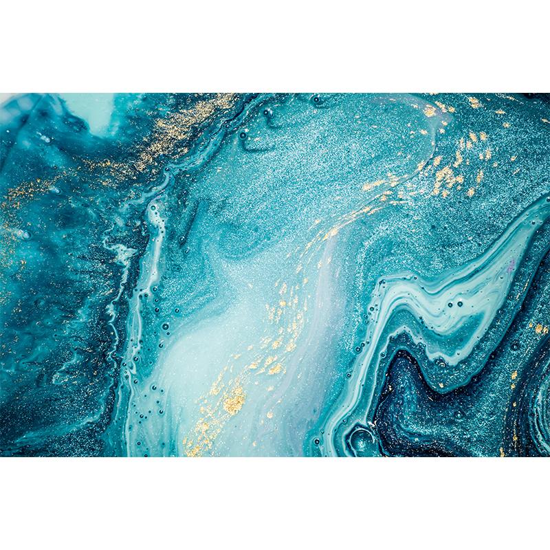 

Абстрактная картина с синим океаном и золотым блеском, холст, картина, современный постер с морским пейзажем и принтом, настенная художественная картина для декора гостиной 20x30cm
