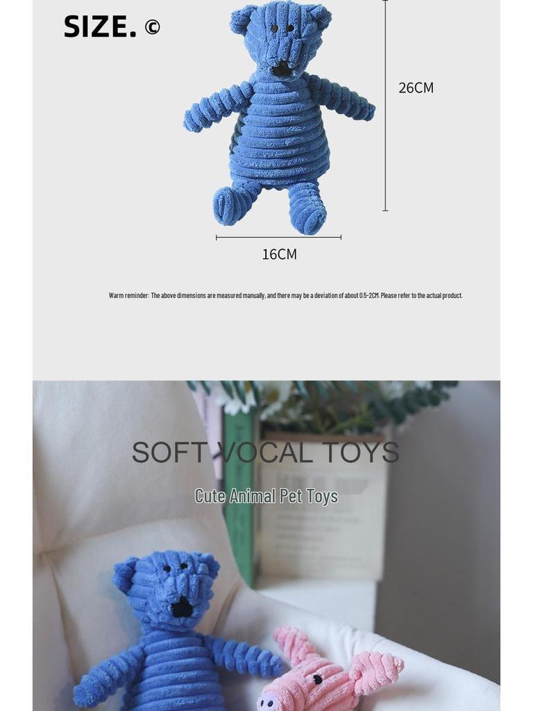 Interactive Cartoon Animal Plush Toy - Bite-Resistant Teething and Sounding Toy for Dogs, Ideal for Boredom Relief