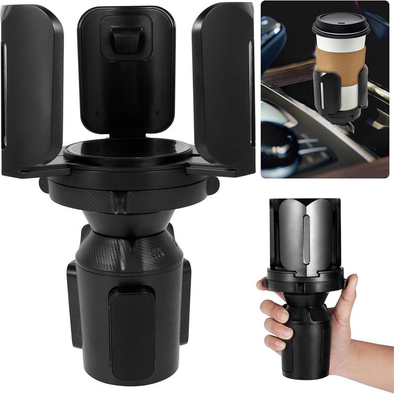 Getränkehalter-Expander fürs Auto, Schwarz, universeller Getränkehalter fürs Fahrzeug, Aufbewahrungszubehör fürs Auto, kompatibel mit 2,65 bis 5,5 Zoll Wasserflaschen