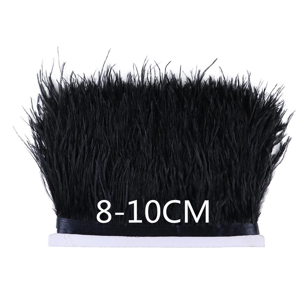 Feather1Meter Black Ostrich Goose Marabou Turkey Feathers Trim Fringe Sewing Ribbon For DIY Dress Sewing Crafts Clothing Decoration
