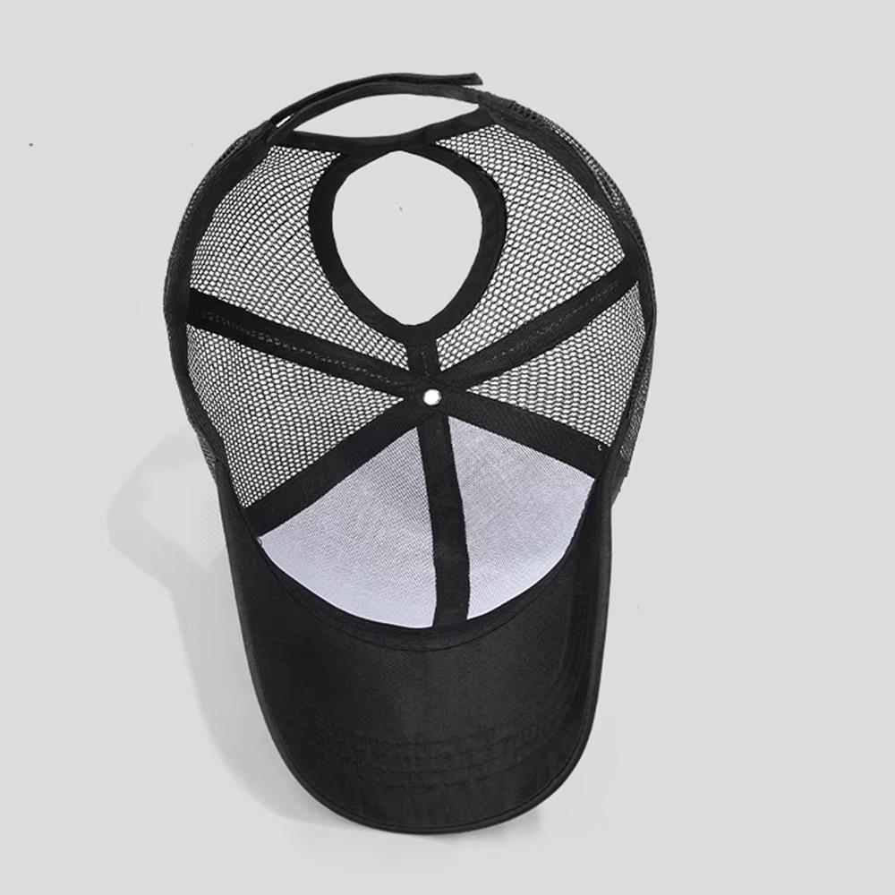Hollow Out Back Ponytail Hats Breathable Mesh Visor Hat Mesh Baseball Caps for Women and Men