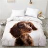Animal Lie Down Dog Pet Bedding Set Duvet Cover Single Twin King Size Quilt Cover Home Textile Comforter