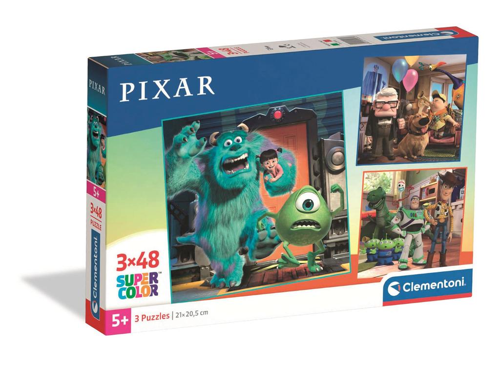 3 x 48-teiliges Puzzle. Super Pixar