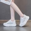 Soft leather thick-soled popular dad shoes women's height increased by 5cm spring and autumn mesh breathable sports casual white shoes