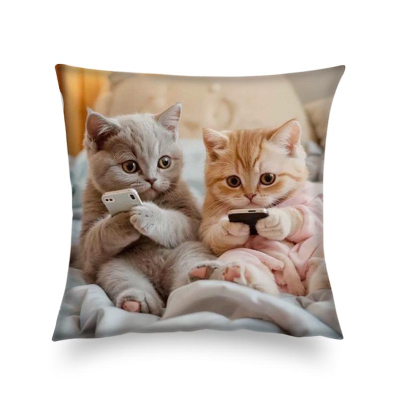 

Яскрава наволочка на подушку в богемному стилі з короткого плюшу 45x45см Чарівне кошеня Декор для вітальні спальні (Подушка не входить) 45*45cm(pillowcase)