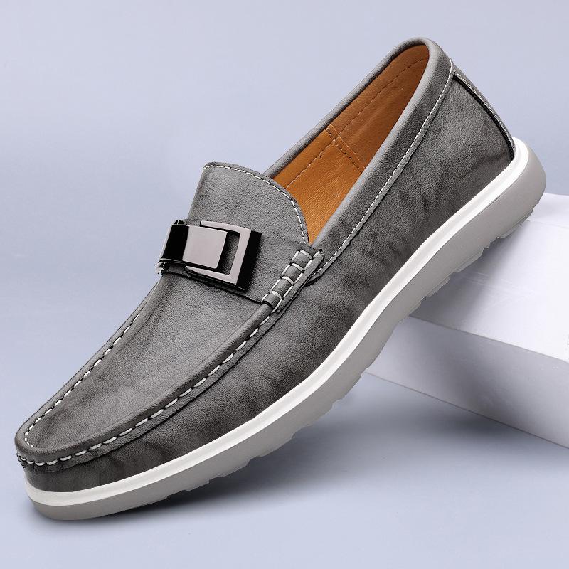Men s Plus Size Genuine Leather Summer Loafers - Soft Sole British Style Driving Shoes 44