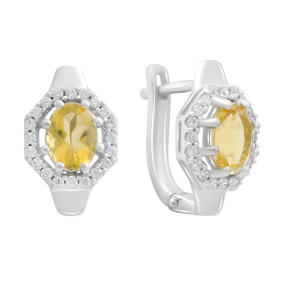 

Silver earrings with citrine nano 3.093ct (2189947) бурштин