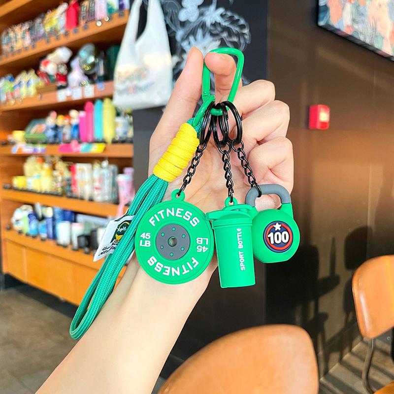 3DMini Dumbbell Fitness Kettle Keychain for Women Men Fashion Bag Pendant Fitness Enthusiast Athlete Bag Car Key Decoration Gift