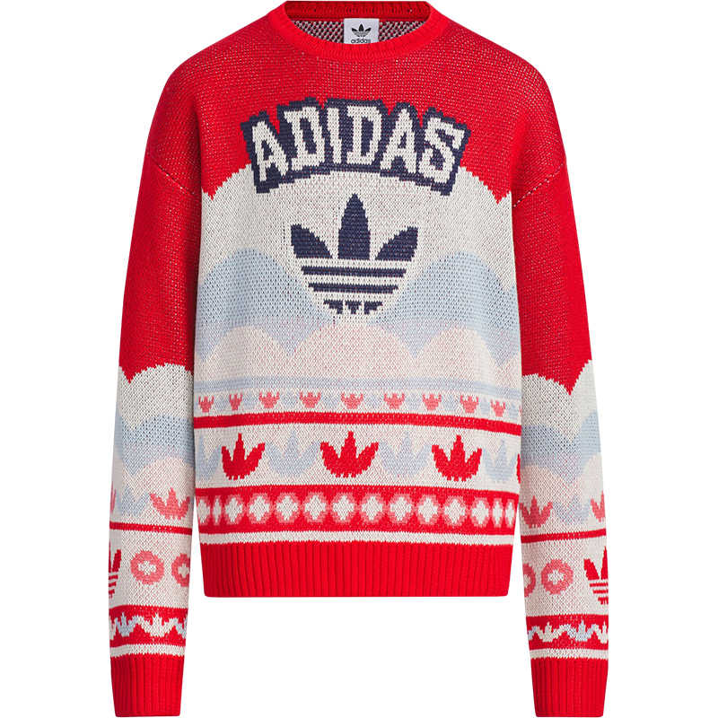 Adidas Originals Crewneck Logo Sweatshirt Kids Sweatshirt Red JM5860