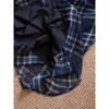 Women's Vintage Aesthetic Blue Lightweight Sheer Checkered Long Skirt Flared Hem Summer Slim Fit Plaid Dress