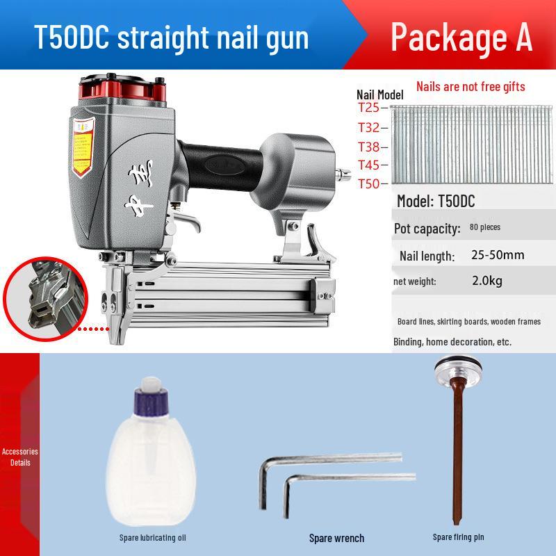 Zhongjie Pneumatic Brad Nailer - No Jam Woodworking Nail & Staple Gun