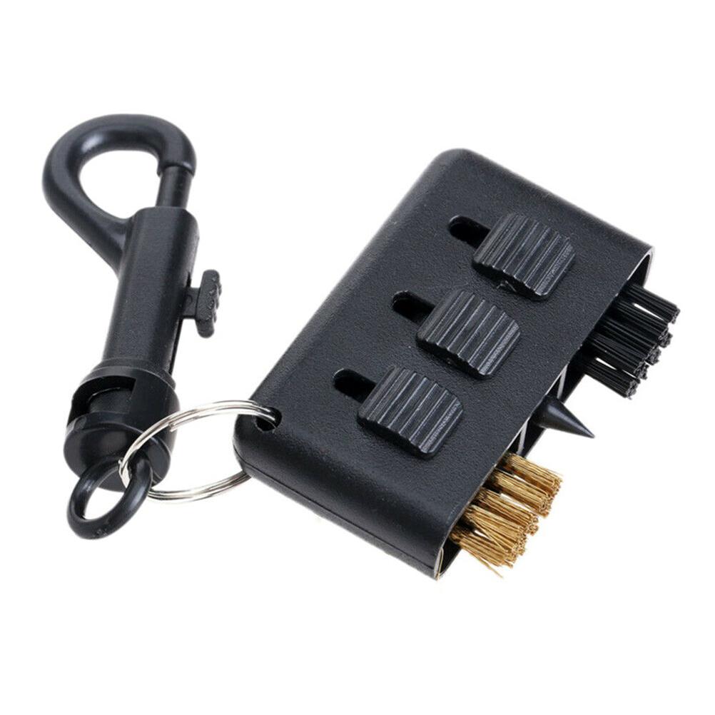 3 in 1 Golfs Club Brush Golfs Clean Tool Flexible Portable with Key Chain Golfs Club Cleaner