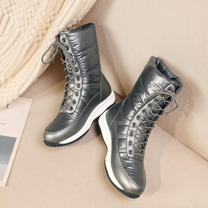 Dámské sněhule zimní teplé a pohodlné protiskluzové boty s dlouhým vlasem velká velikost ležérní bavlněné boty