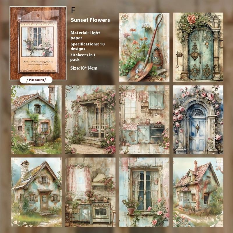 30 Buc/Set Cărți Poștale Vintage cu Flori și Păsări Hârtie de Fundal Cărți Poștale DIY Cărți Poștale Suvenir